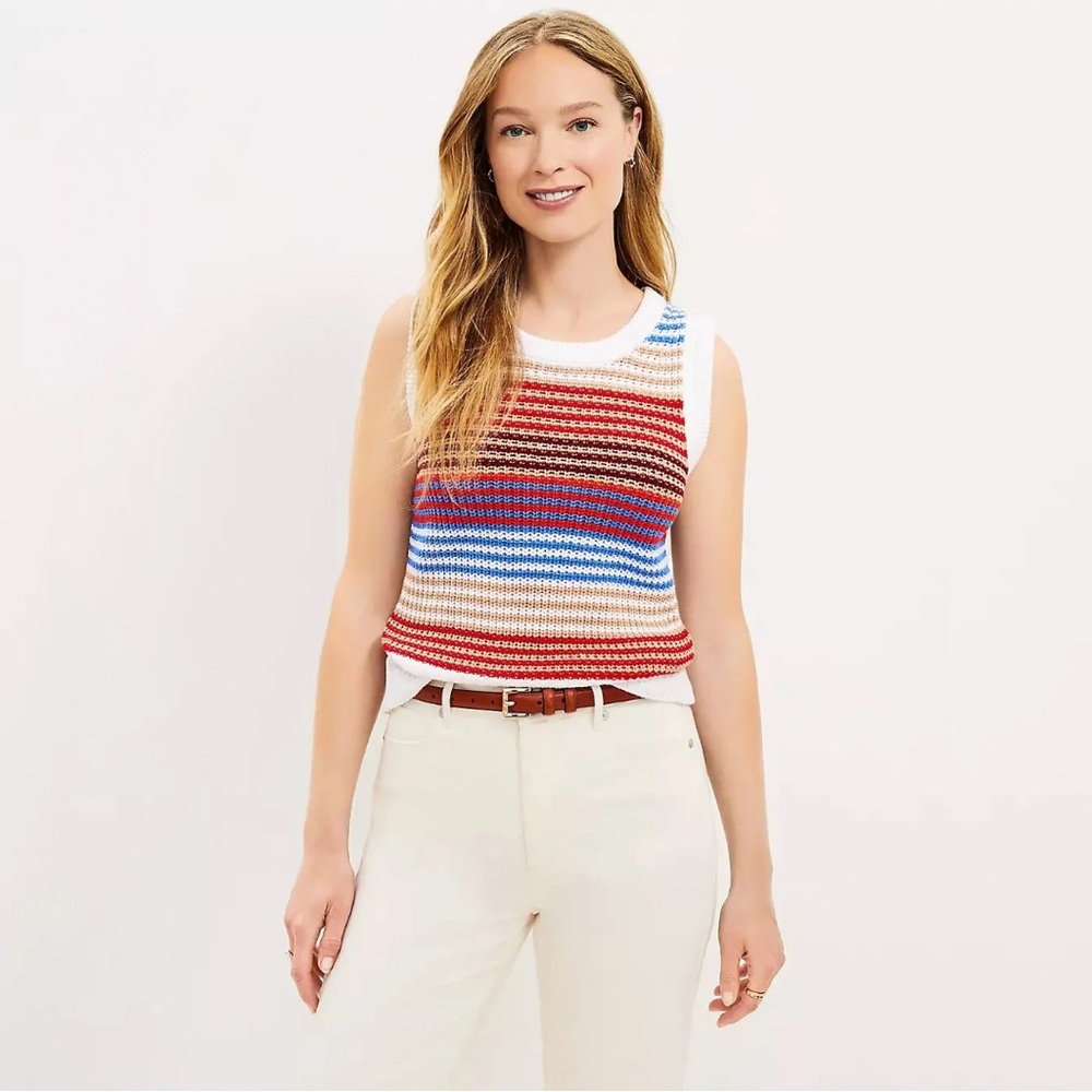 Loft Striped Sweater in Shell